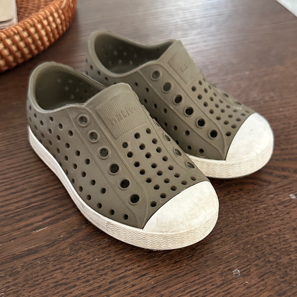 Native Toddler Olive Green Slip-On Shoes